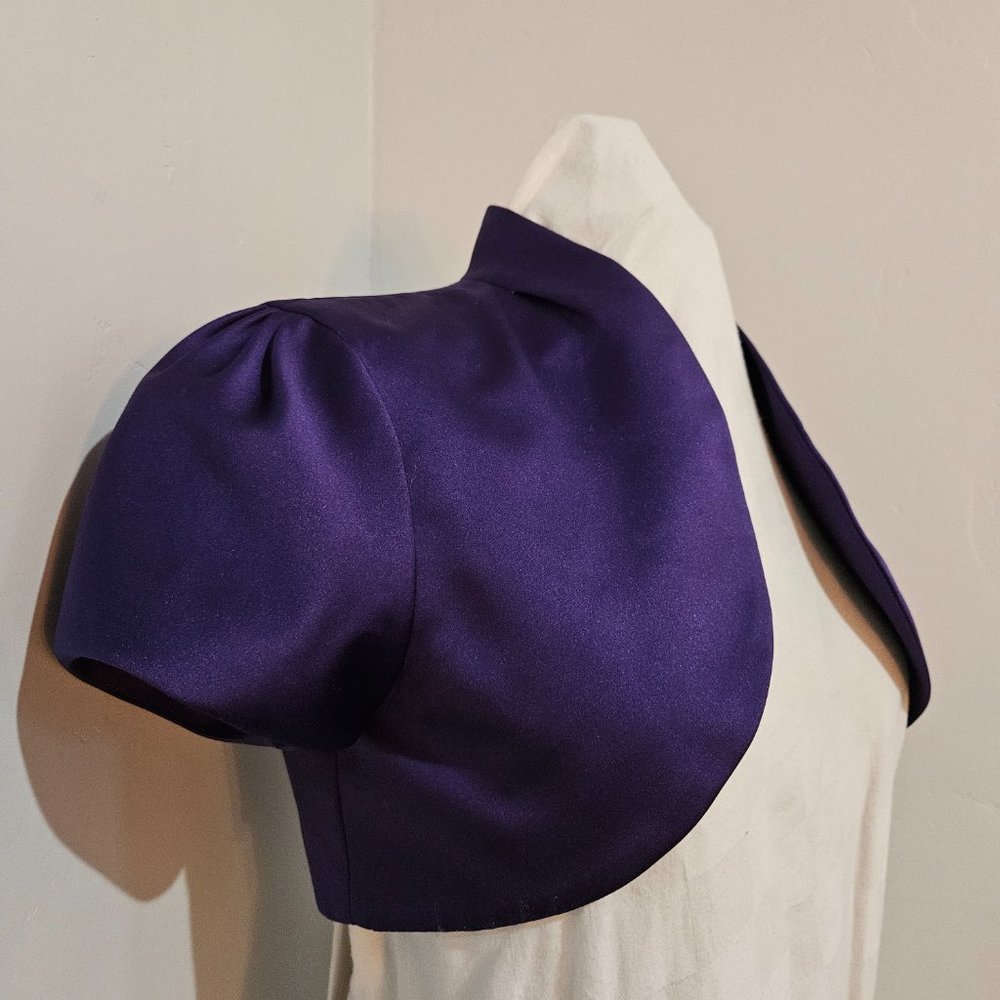 Gorgeous Purple Form Fitting Strapless Purple Dress with Matching Crop Jacket - Picture 4 of 5